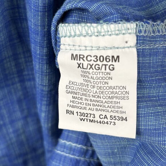 ROCK 47 WRANGLER Western SNAP Front Cotton (XL) Blue Shirt Pocket embroidered - Picture 8 of 14